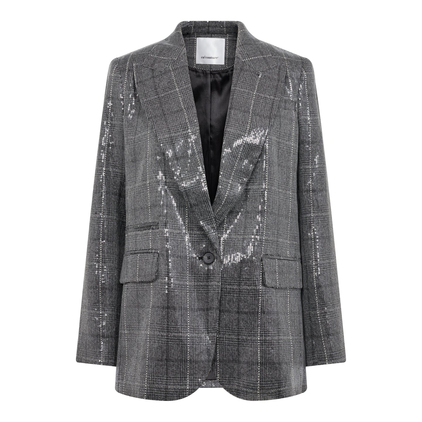 Cocouture - CheckCC Sequin Single Blazer - Mid Grey
