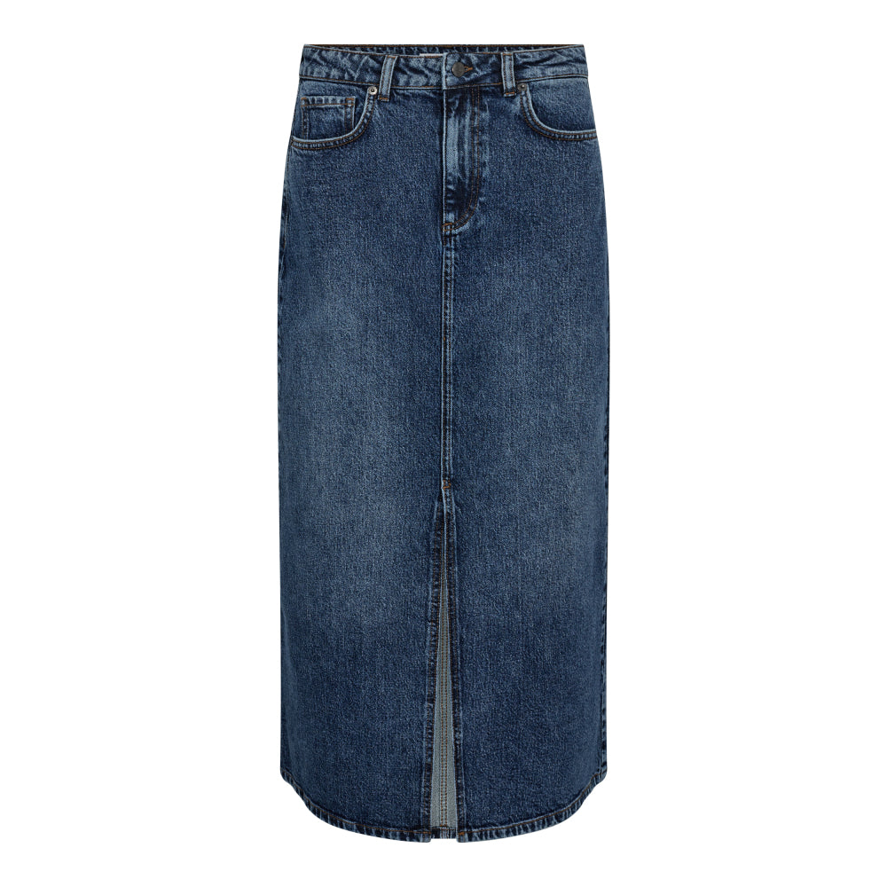 Cocouture - JolieCC Denim Slit Skirt - Denim blue