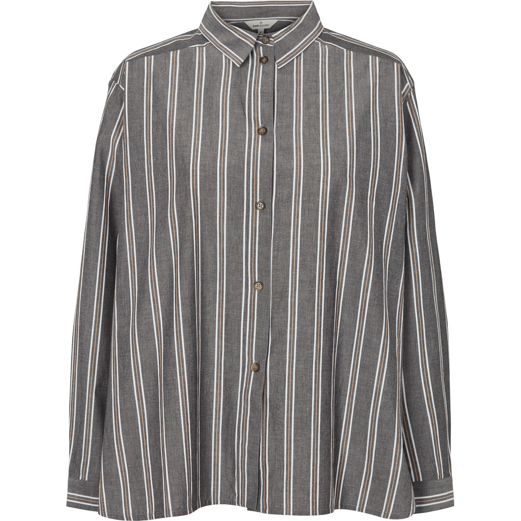 Basic Apparel - Ray Shirt - Black / bright white / tobacco brown