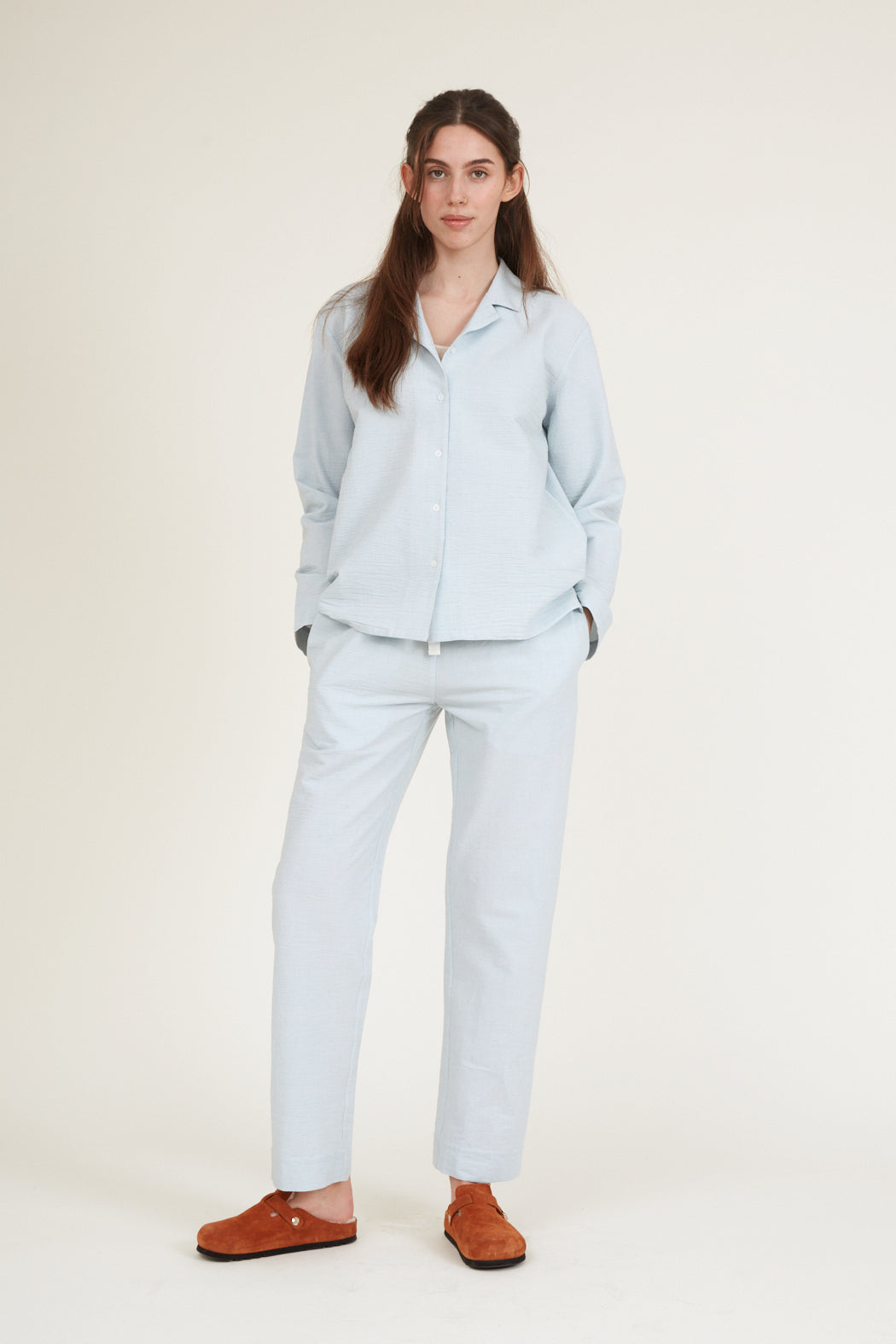 Basic Apparel - Juna Pj Pants - Ashley Blue/Whisper White