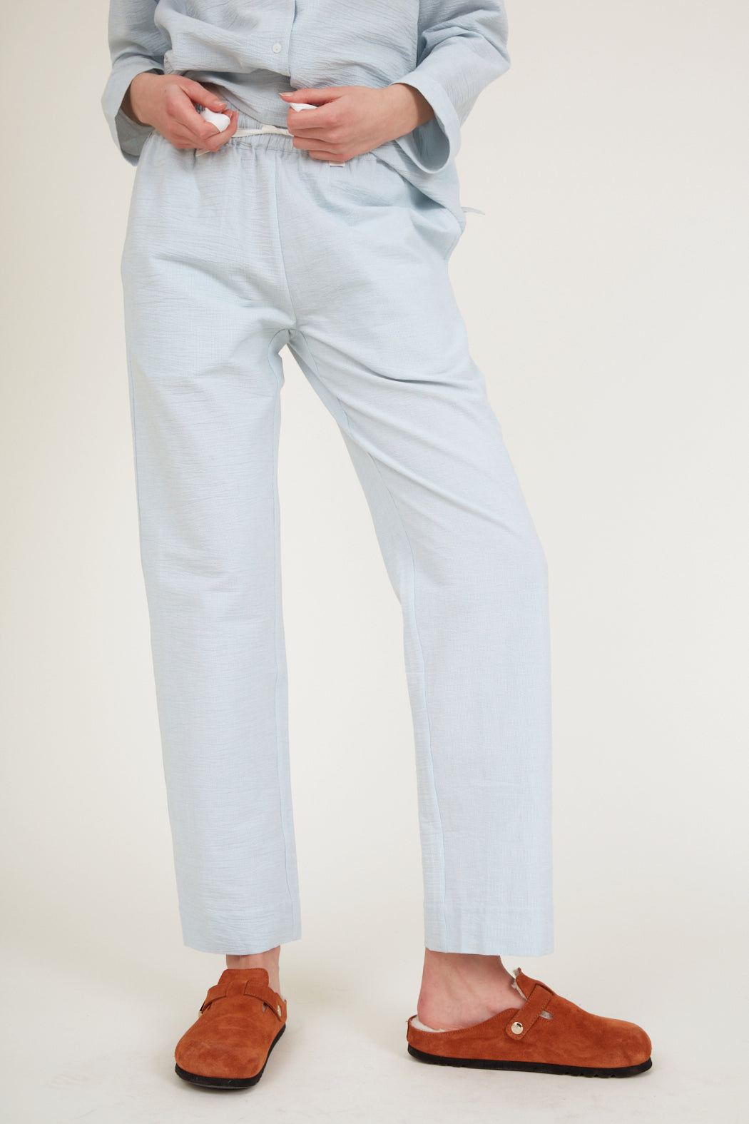 Basic Apparel - Juna Pj Pants - Ashley Blue/Whisper White