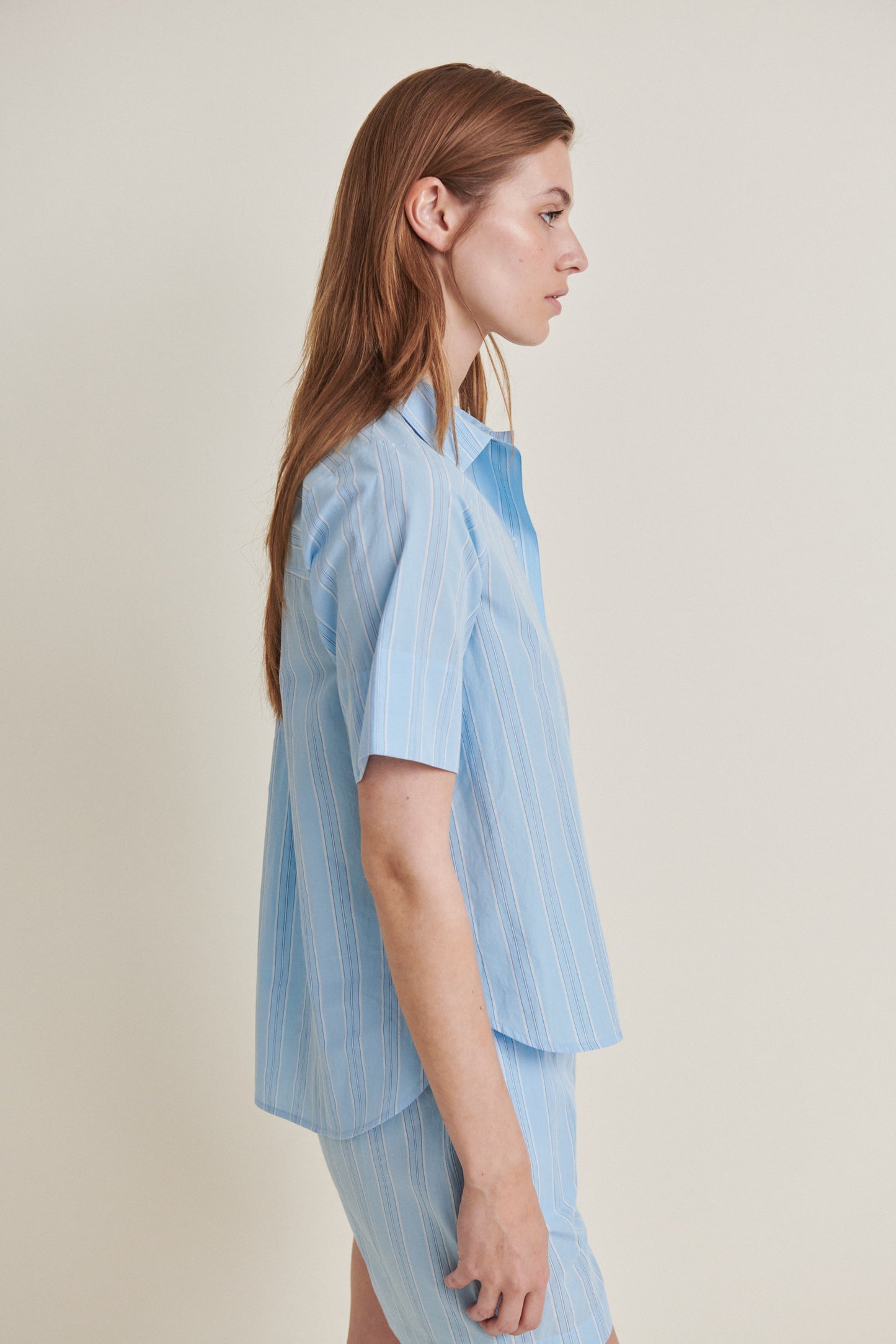 Basic Apparel - Marina SS Shirt - Airy blue / Lotus / Birch / Classic Blue