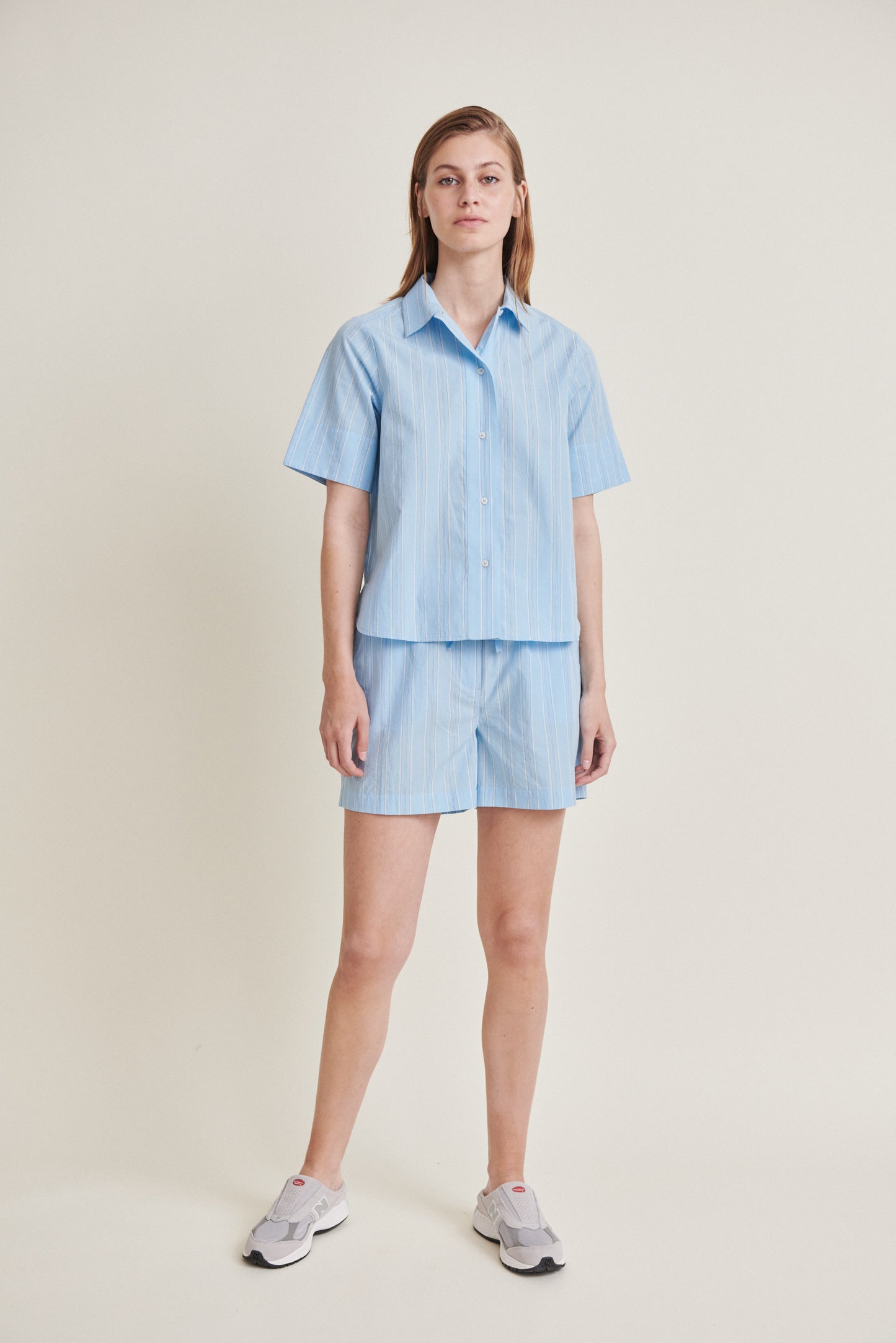 Basic Apparel - Marina SS Shirt - Airy blue / Lotus / Birch / Classic Blue