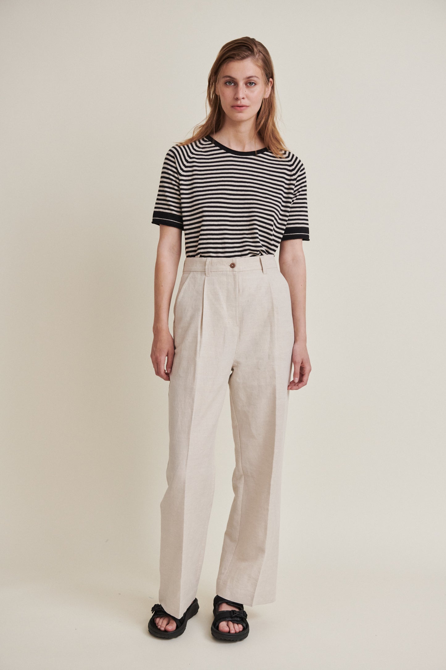 Basic Apparel - Nata Pants - Natural melange