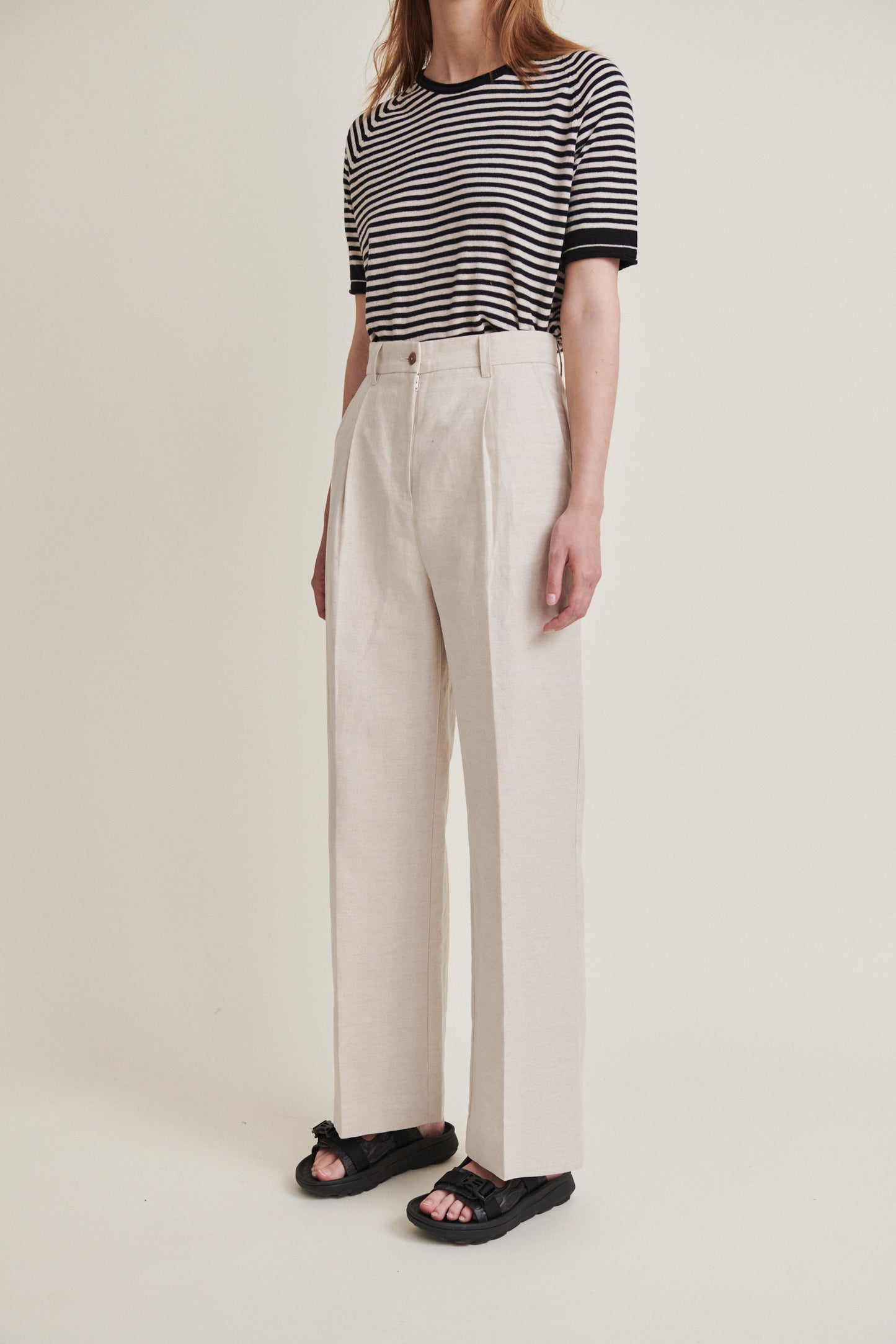 Basic Apparel - Nata Pants - Natural melange