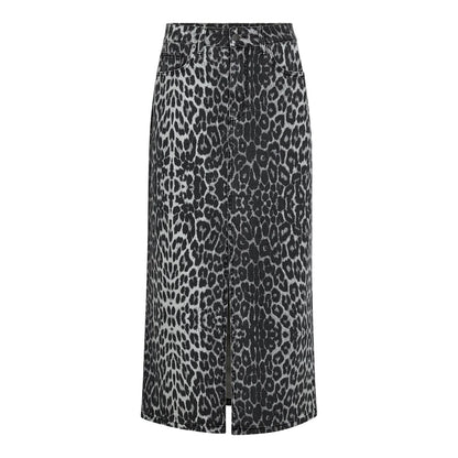 Cocouture - LeoCC Denim Slit Skirt - Dark Grey