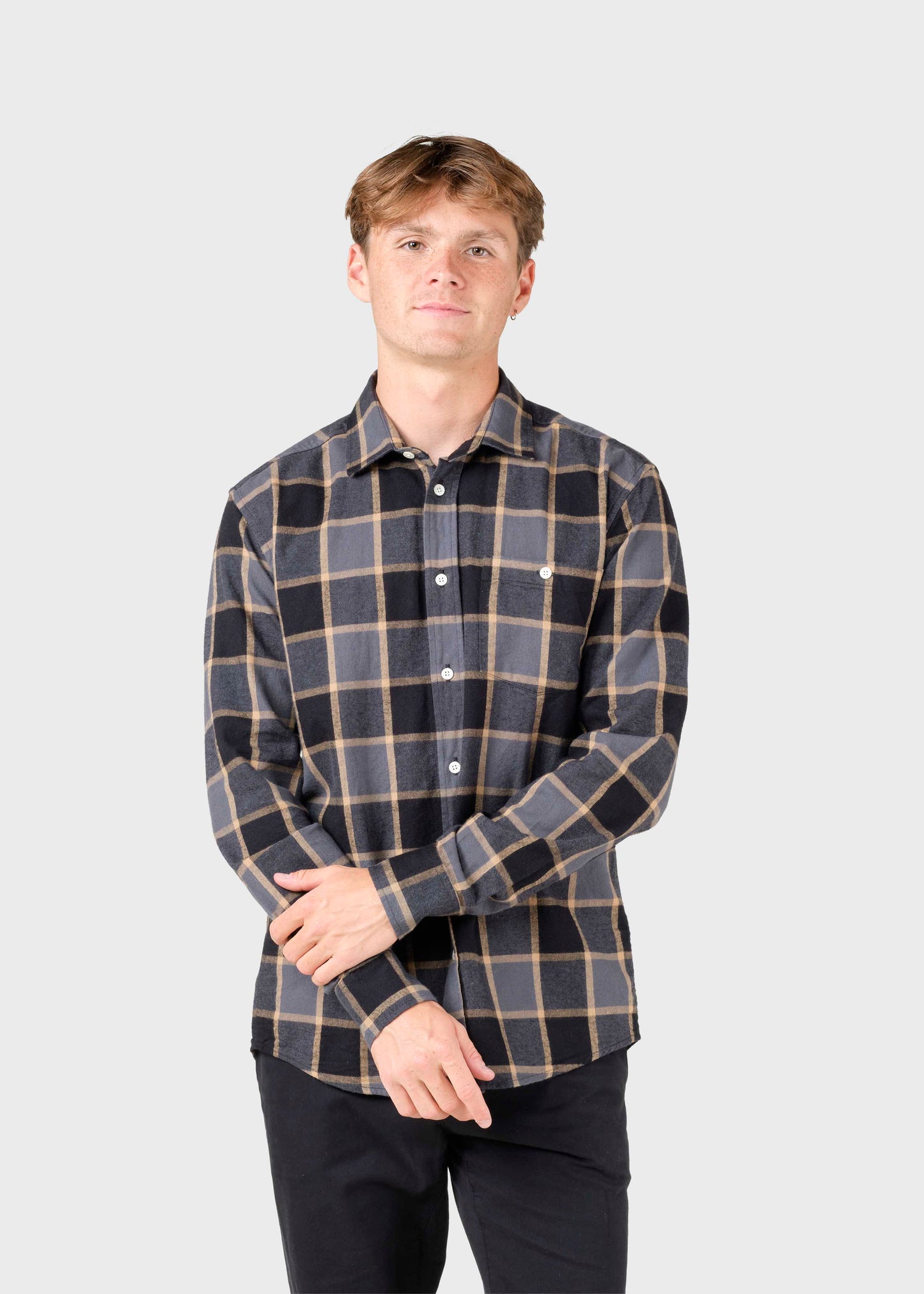 Klitmøller - Thor shirt - Grey/sand check
