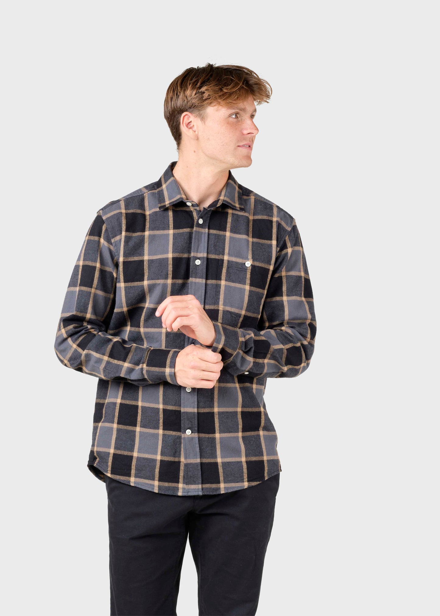 Klitmøller - Thor shirt - Grey/sand check
