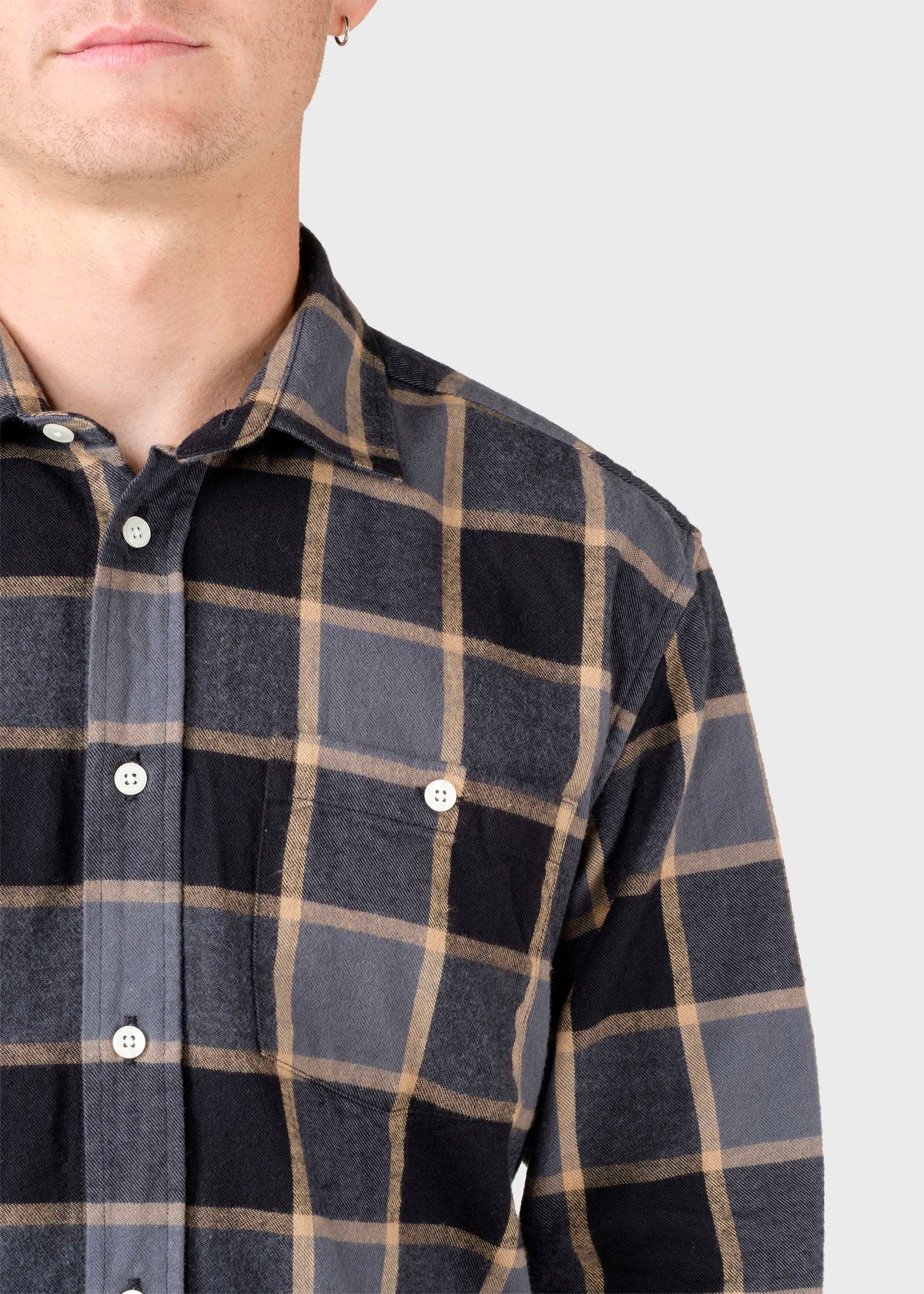 Klitmøller - Thor shirt - Grey/sand check