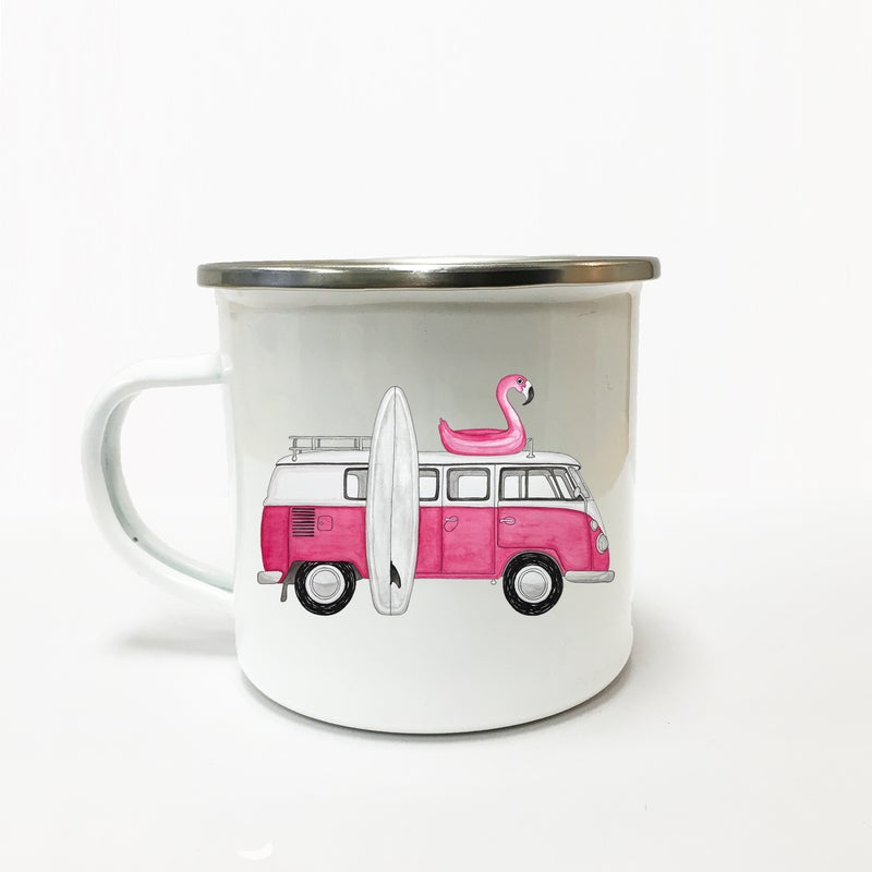 Lakor - Pink Van enamel mug