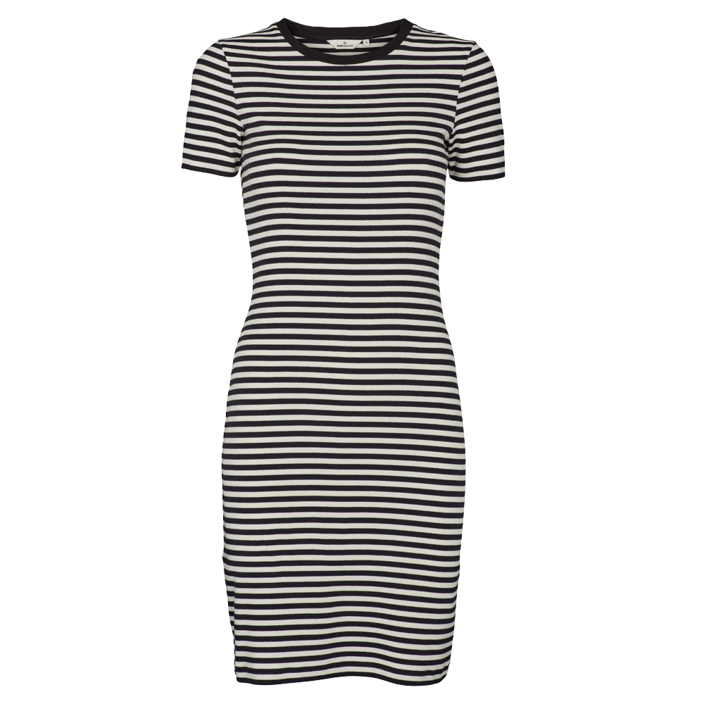 Basic Apparel - Ludmilla SS Dress GOTS - Whisper White/Black