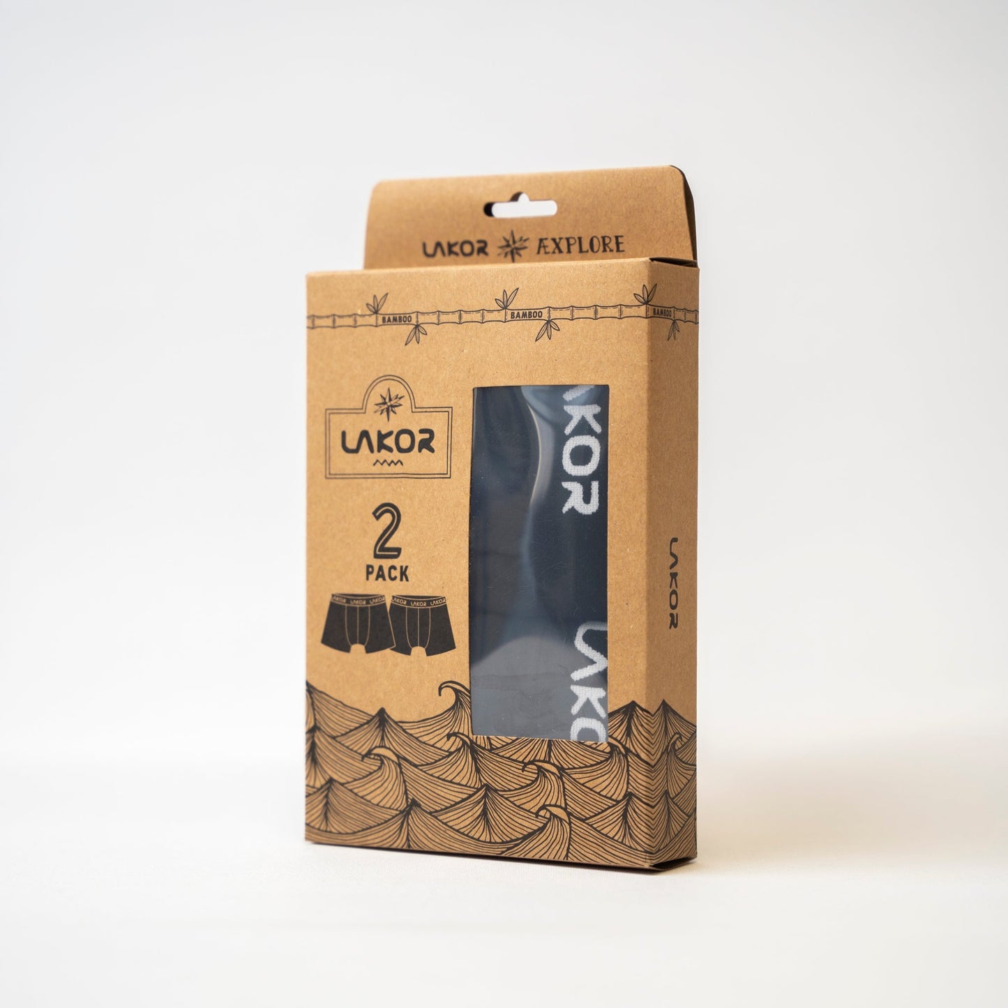 Lakor - Bamboo Boxers, 2 pack - Black