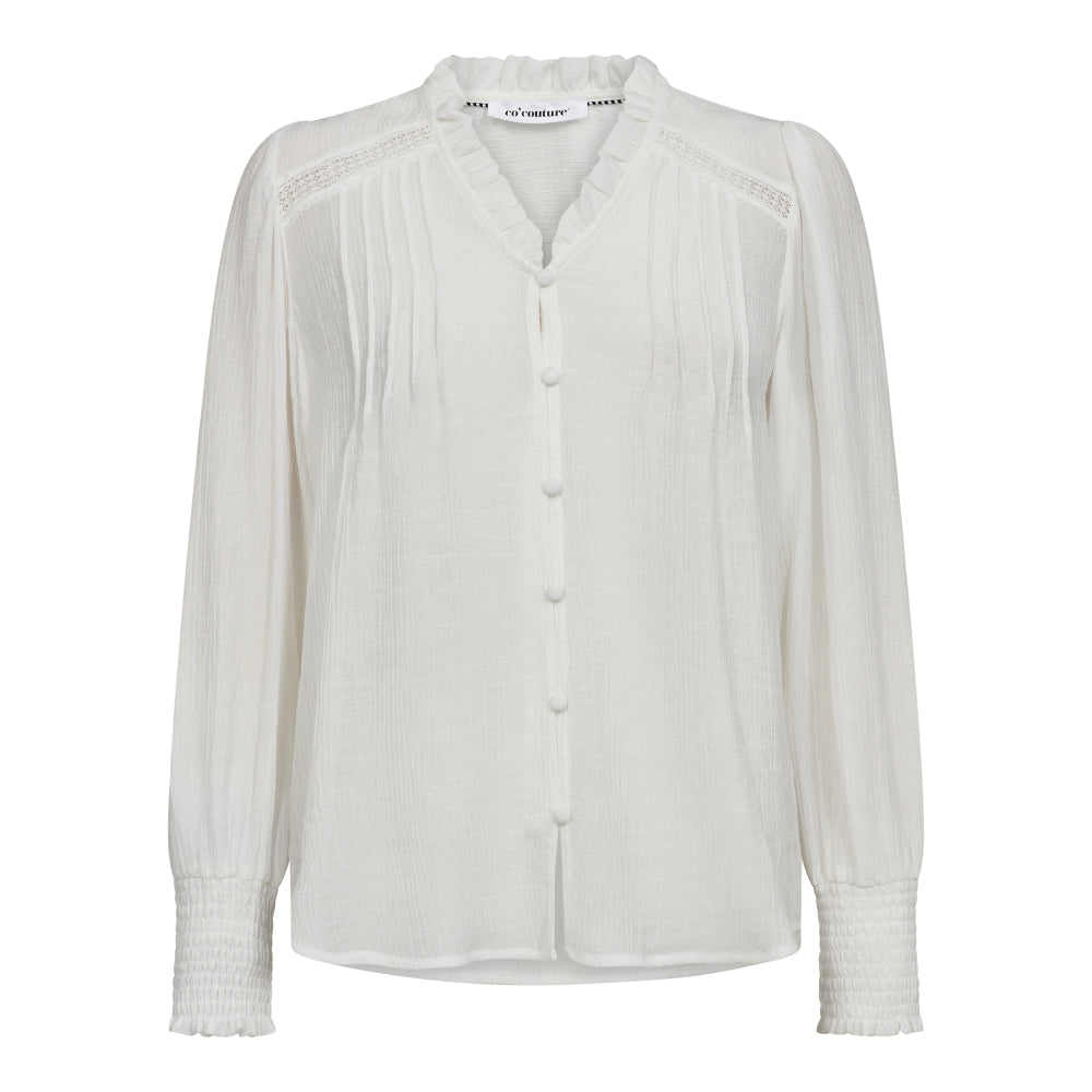 Cocouture - SelmaCC Pintuck skjorte - Hvid