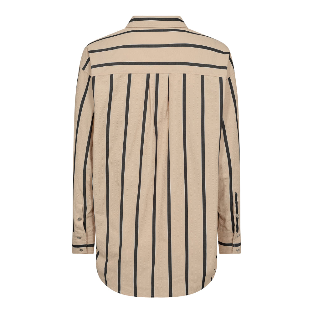 Cocouture - TessieCC Stripe Oversize Shirt - BeigeBlack