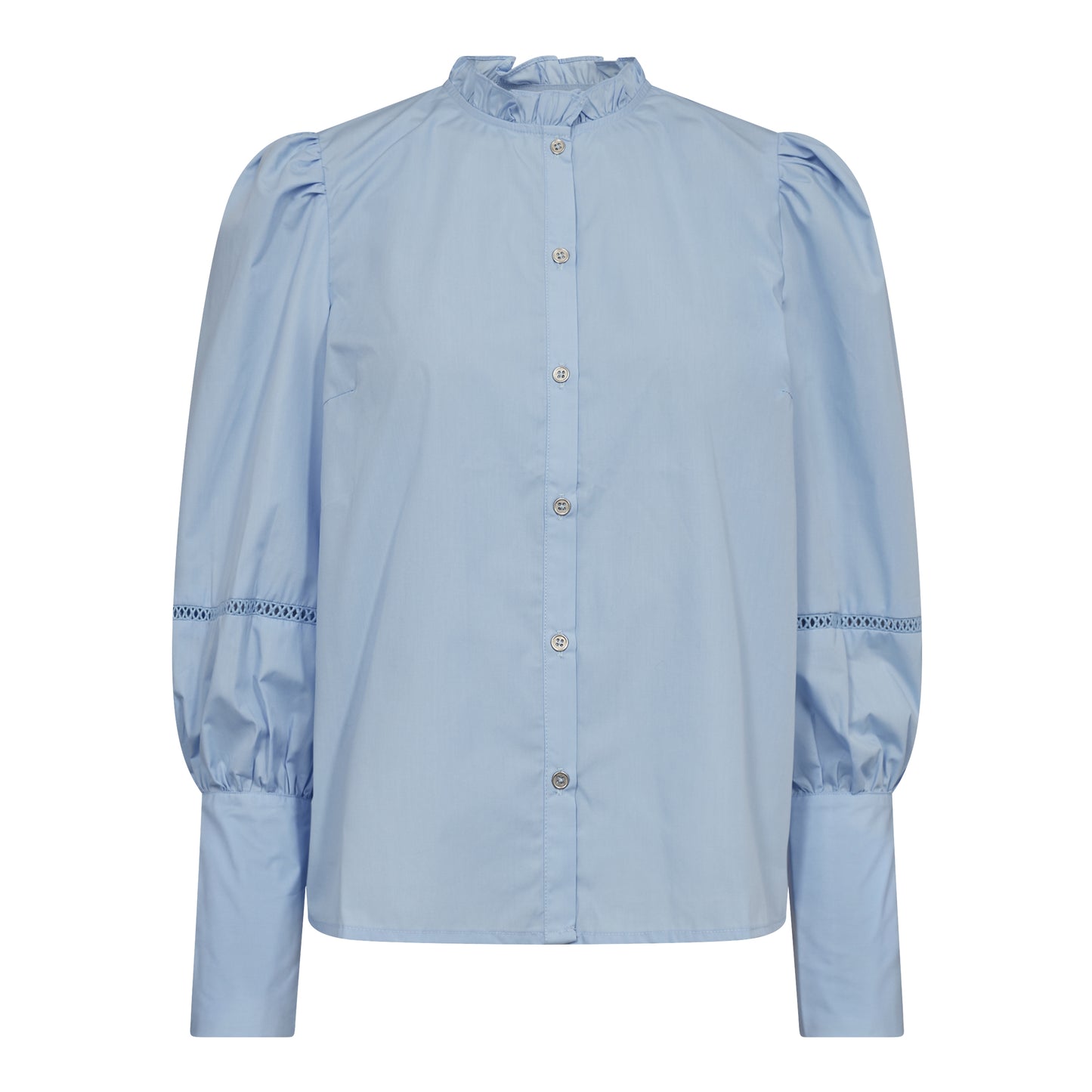 Cocouture - BonnieCC Lace Sleeve Shirt - Pale Blue
