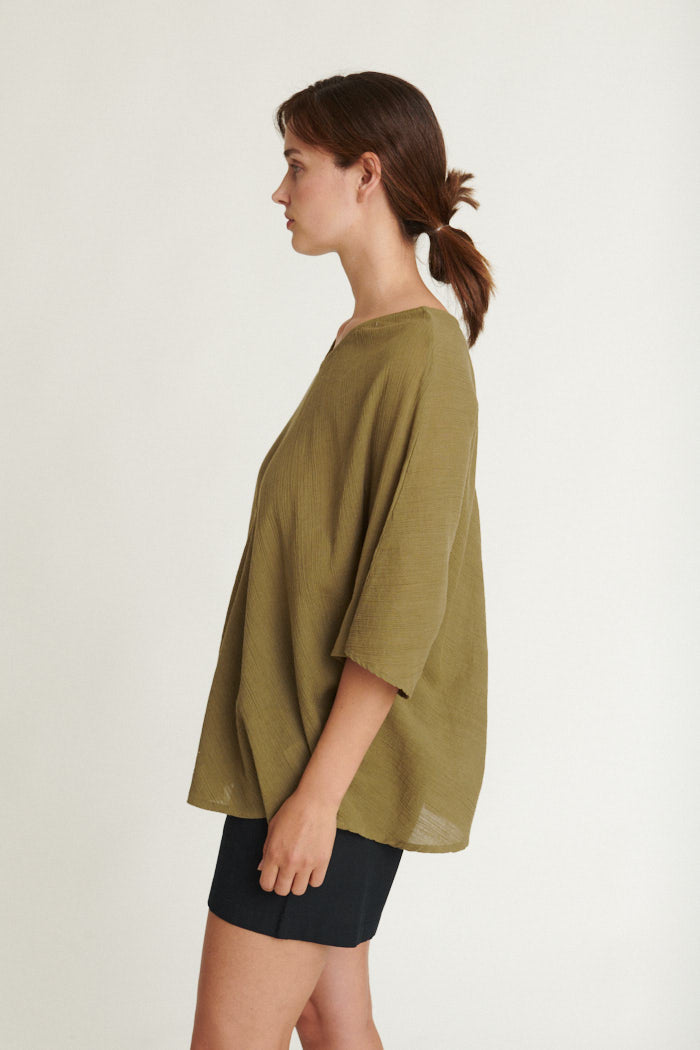 Basic Apparel - Simone Batwing Top - Martini Olive