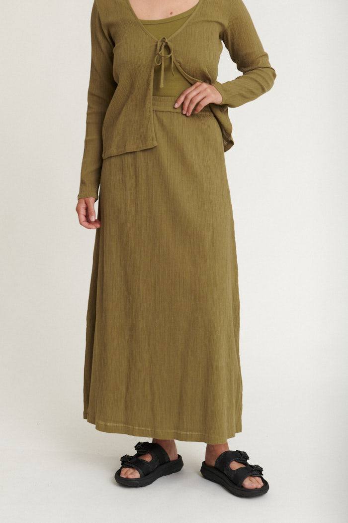 Basic Apparel - Simone Skirt - Martini Olive