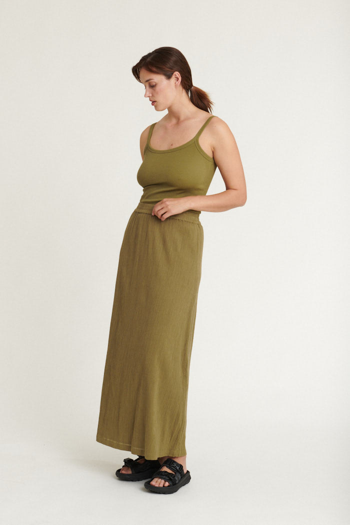 Basic Apparel - Simone Skirt - Martini Olive