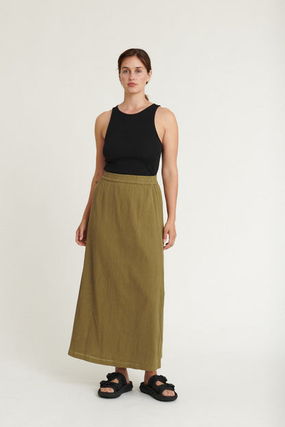 Basic Apparel - Simone Skirt - Martini Olive