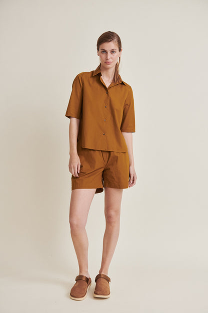 Basic Apparel - Silje SS Shirt - Tapenade