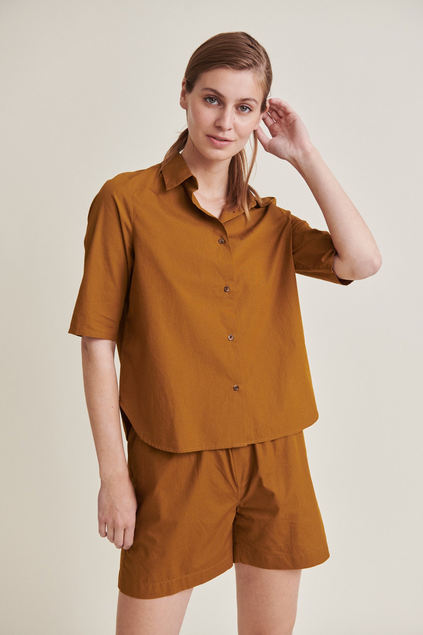 Basic Apparel - Silje SS Shirt - Tapenade