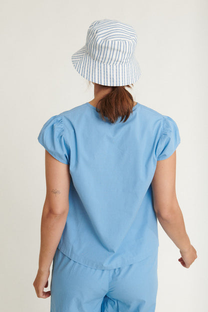 Basic Apparel - Silje SS Top - Blissful Blue