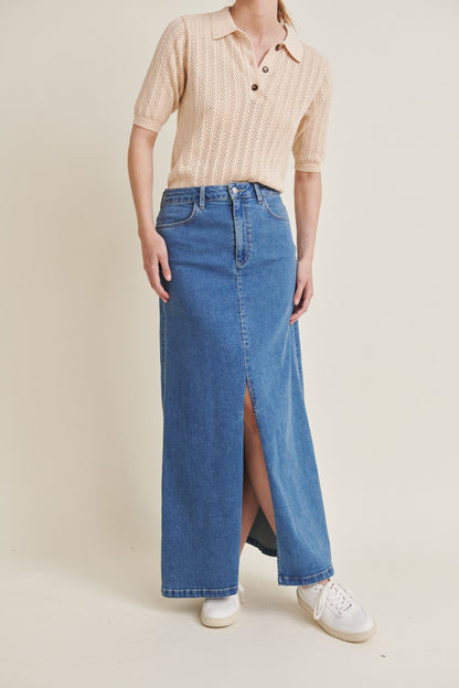 Basic Apparel - Enya Skirt - Denim Blue