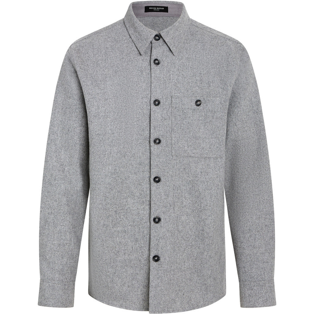 Bruuns Bazaar Men - WoolBBReve shirt - Grey Melange