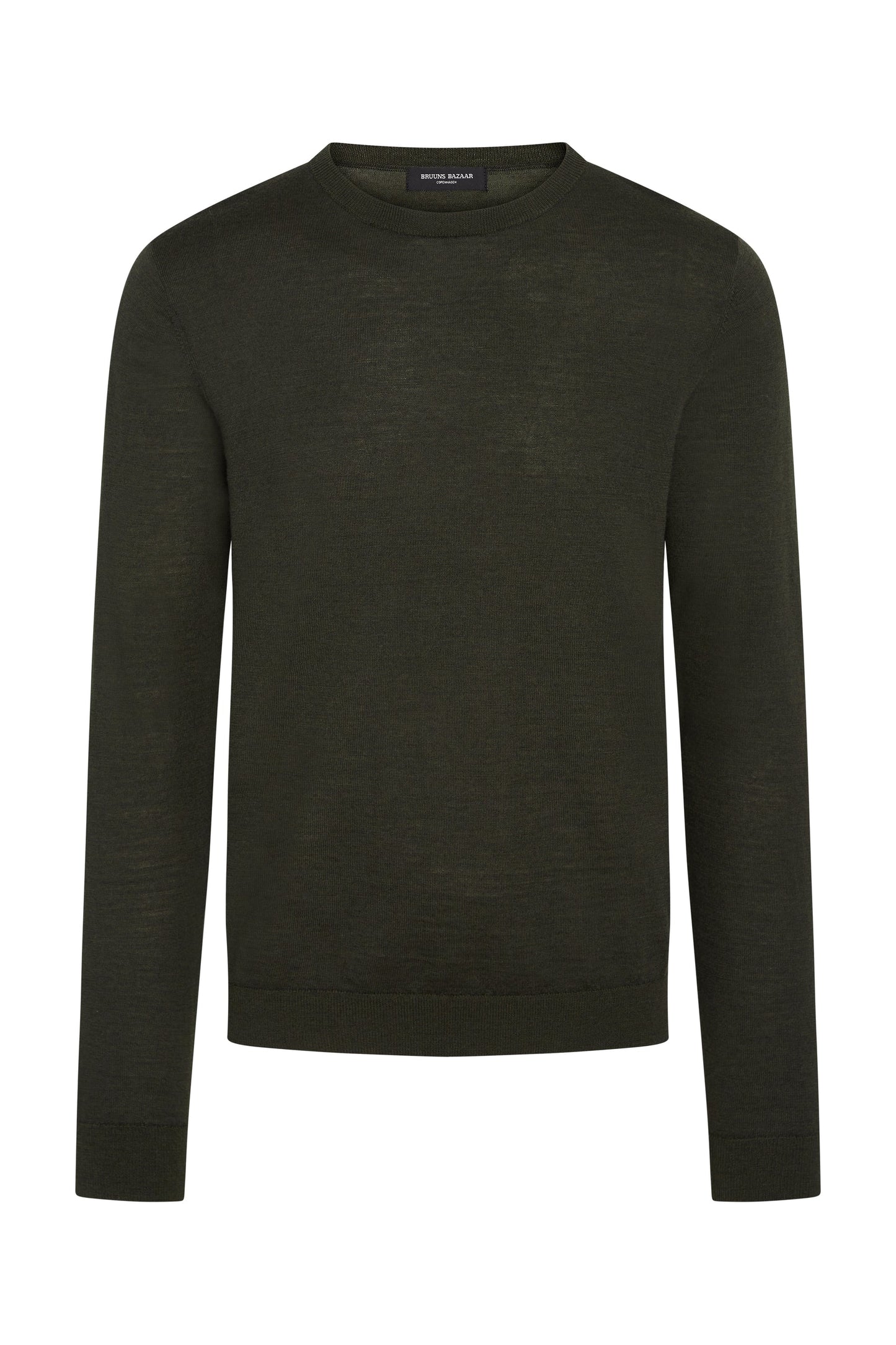 Bruuns Bazaar Men - CharlesBB Crew Neck - Dark green