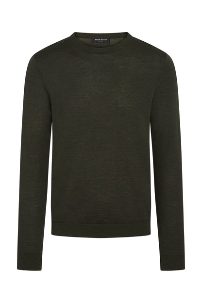 Bruuns Bazaar Men - CharlesBB Crew Neck - Dark green