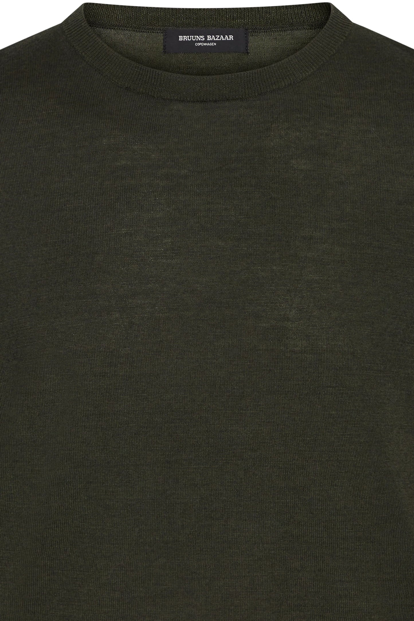 Bruuns Bazaar Men - CharlesBB Crew Neck - Dark green