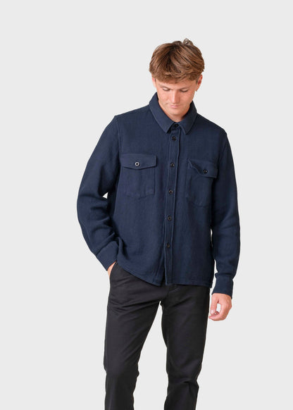 Klitmøller - Jeremy solid overshirt - Navy