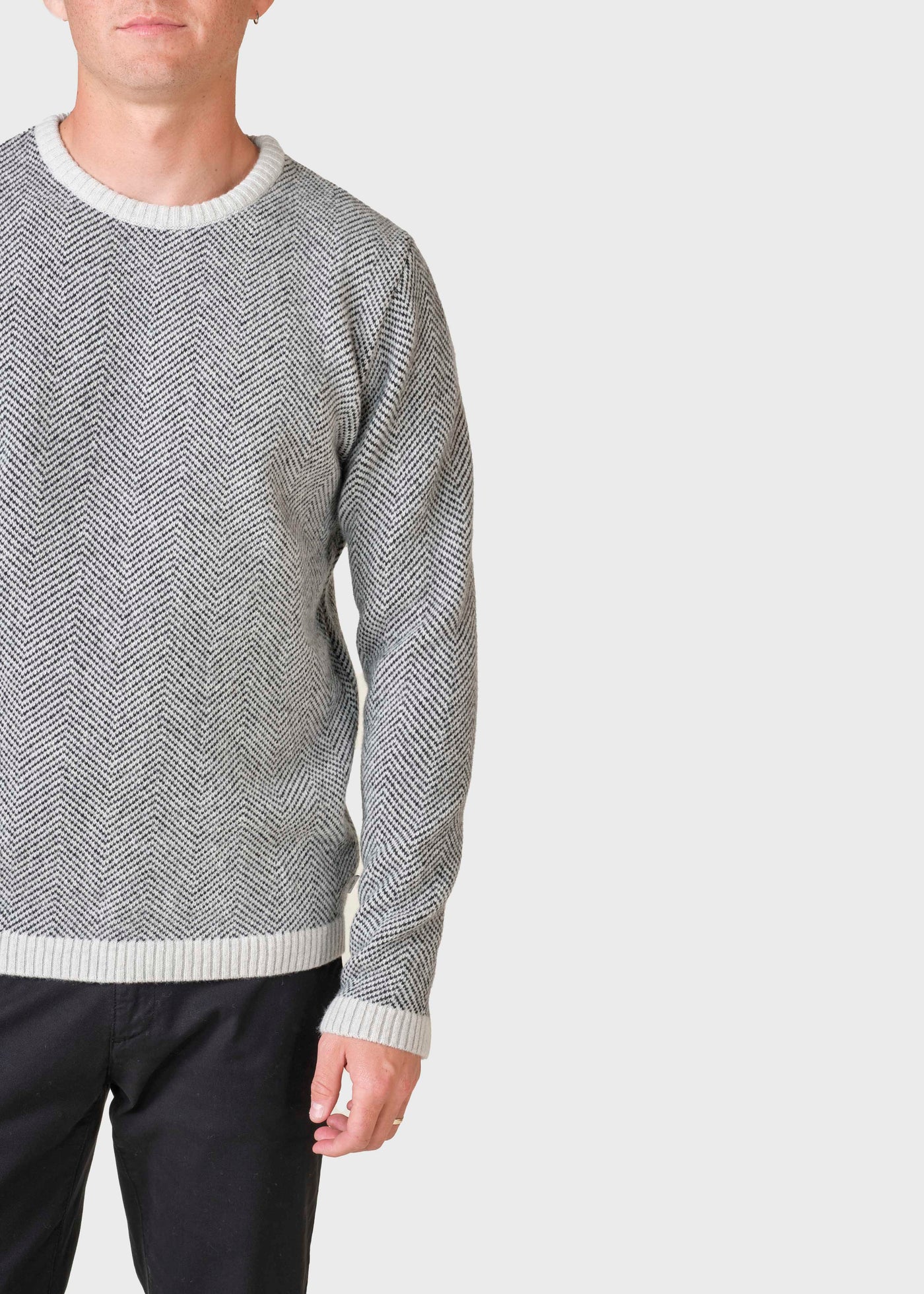 Klitmøller - Keld knit - Pastel grey/Black