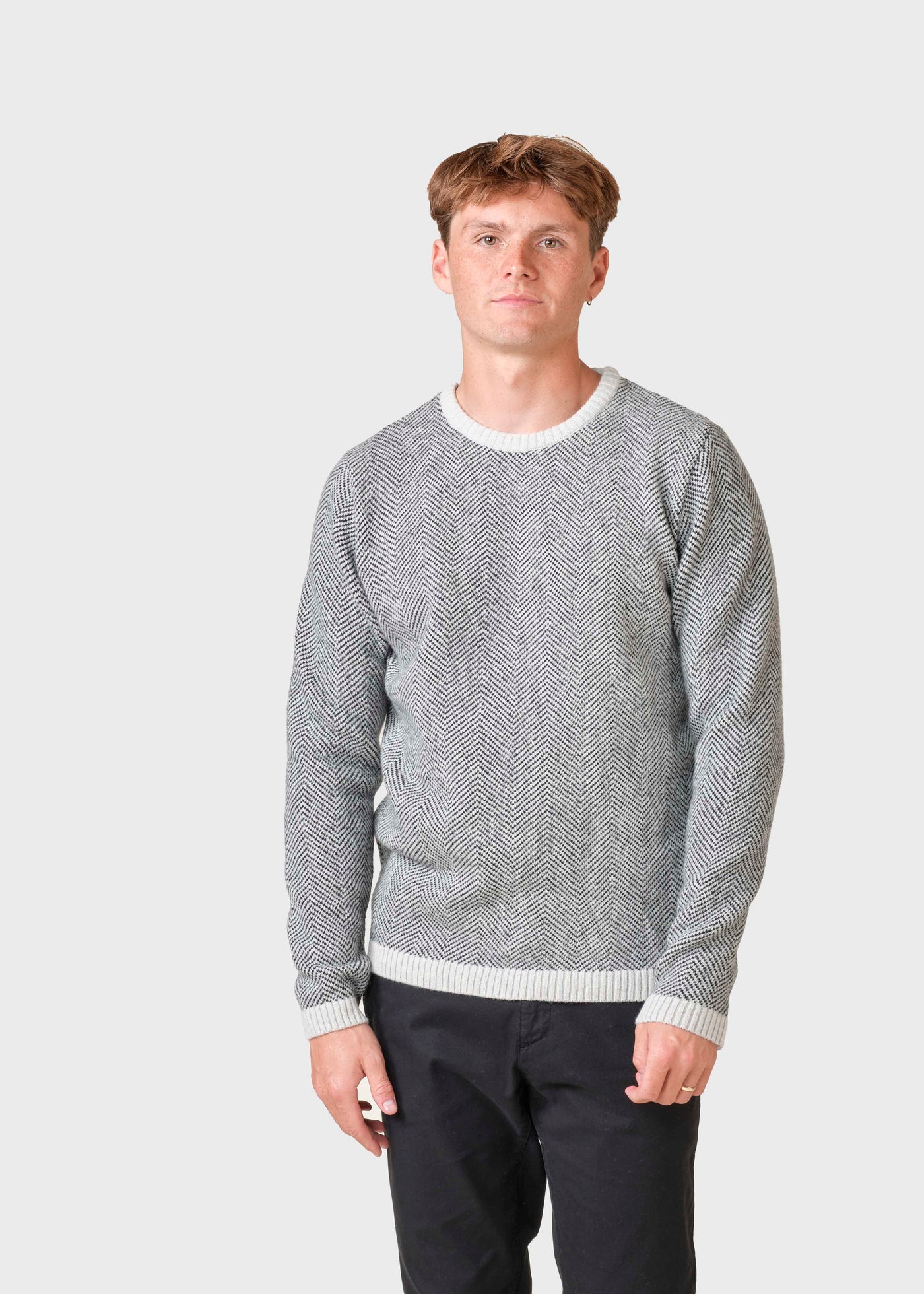 Klitmøller - Keld knit - Pastel grey/Black