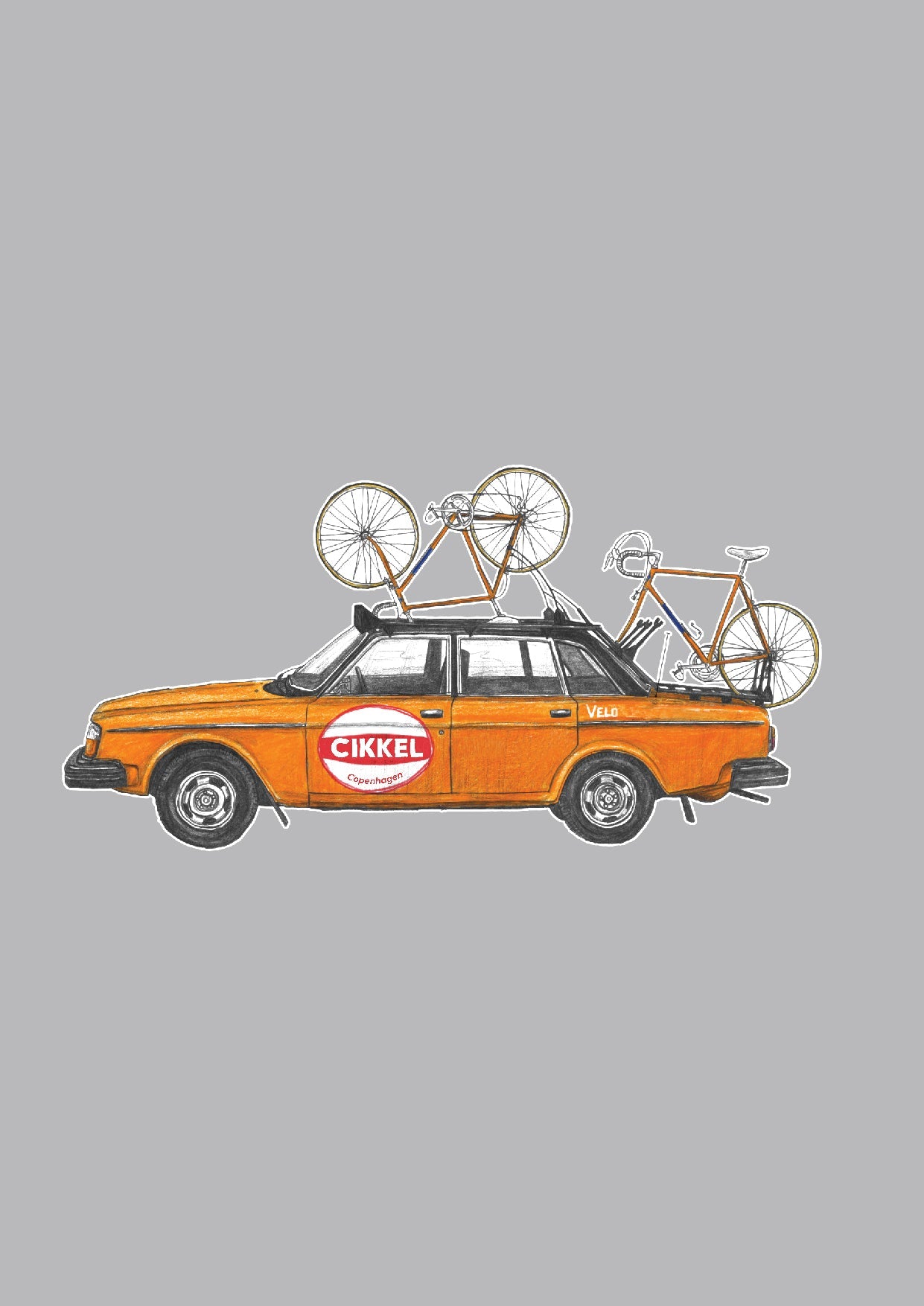 Cikkel Copenhagen - Orange 1975 Cycling Team Car - Sweatshirt