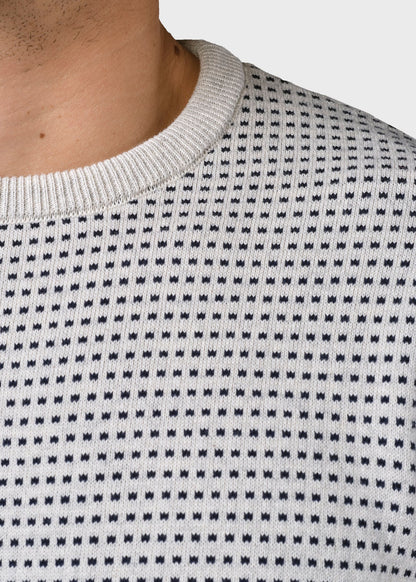 Klitmøller - Otto knit - Cream melange/navy dots