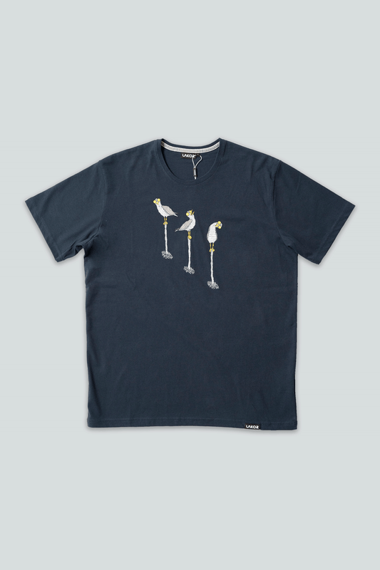 Lakor - Sitting Seagull T-shirt - Blueberry