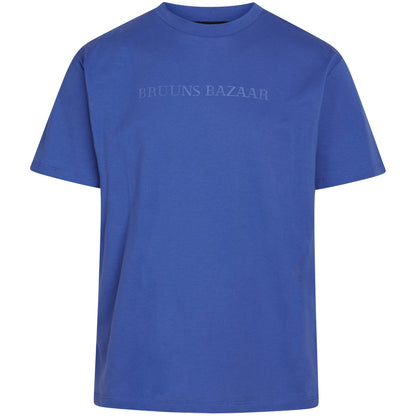 Bruuns Bazaar Men - Gus Logo Tee - Blændende blå