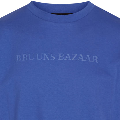 Bruuns Bazaar Men - Gus Logo Tee - Blændende blå