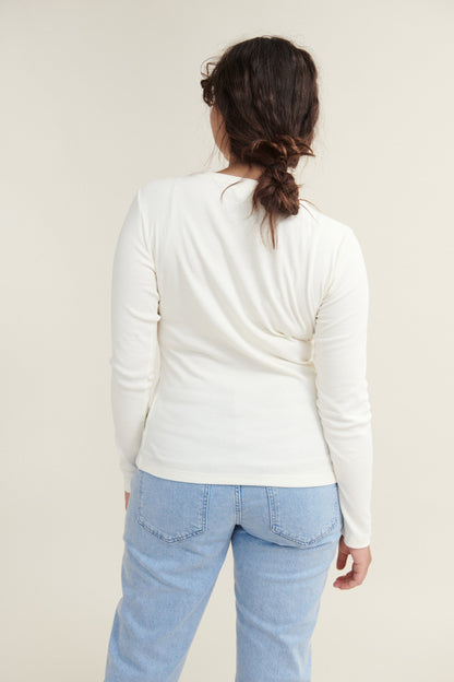Basic Apparel Ludmilla Long T-shirts 330 Whisper White
